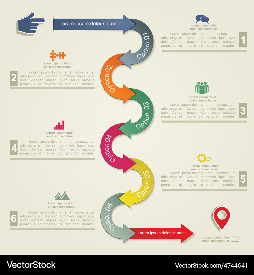 Infographic report template with arrows and icons Vector Image