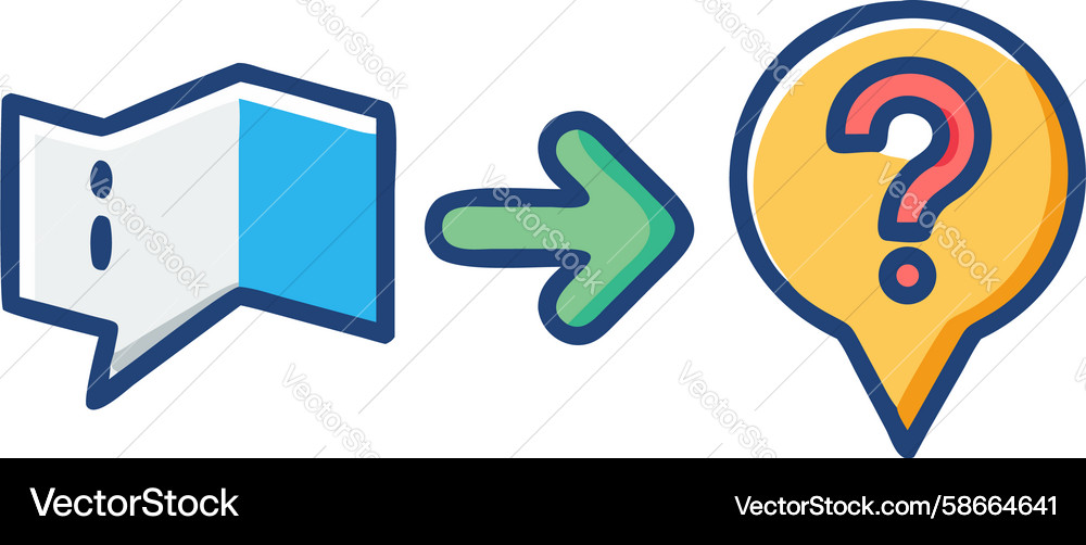 Map navigation query path uncertainty icon design Vector Image