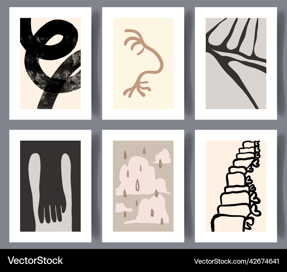 Minimalistic abstract artworks for print set Minimalistic abstract artworks for print set vector image