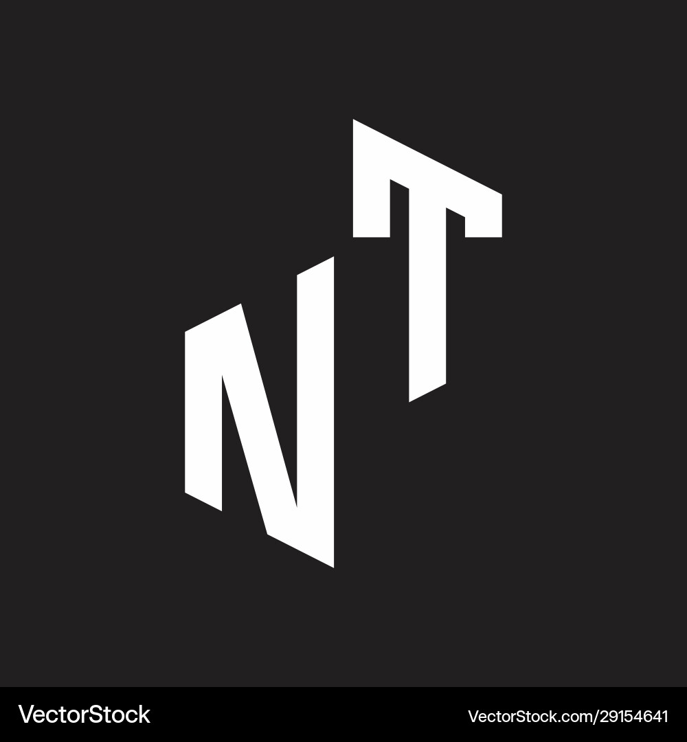 Nt initial letters logo monogram with up to down vector image