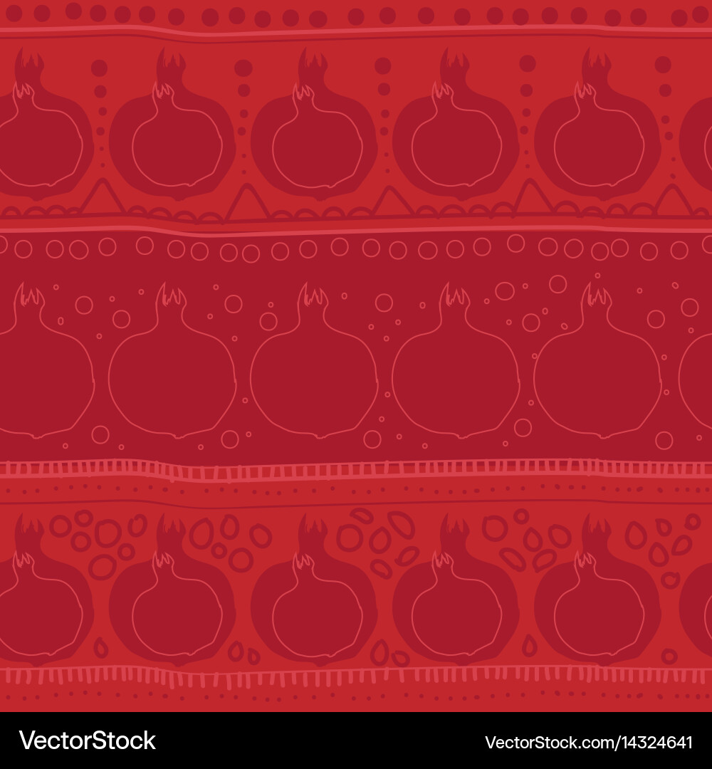 Pomegranate seamless pattern red color abstract vector image