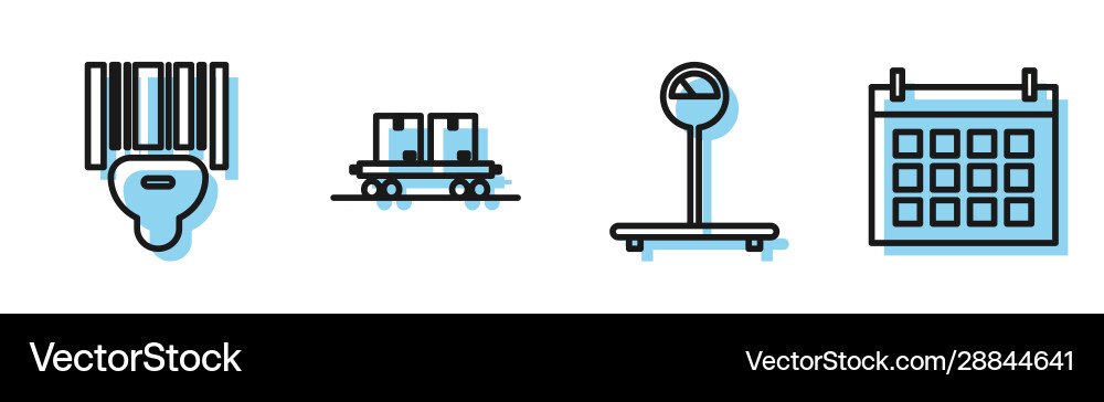 Set line scale scanner scanning bar code Set line scale scanner scanning bar code Vector Image