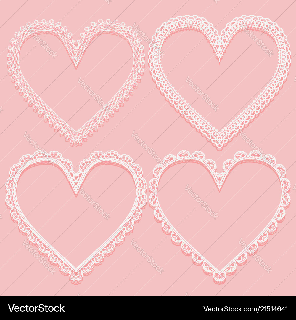 Set of openwork white frames in the shape lace Set of openwork white frames in the shape lace vector image