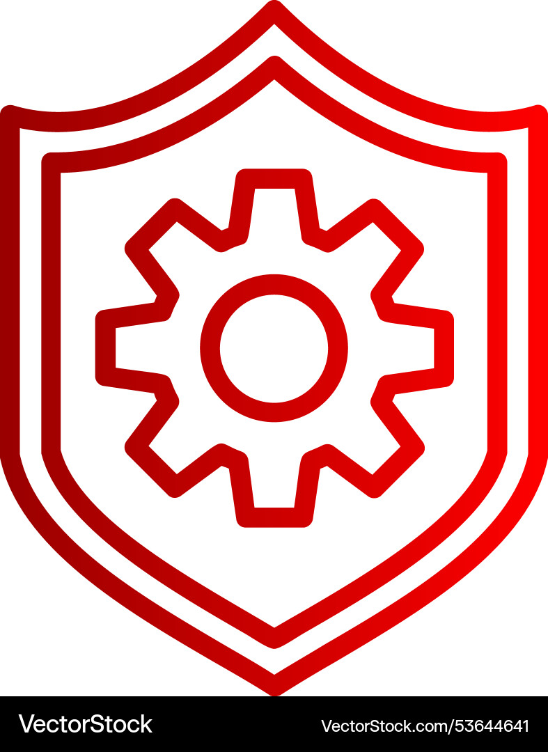Shield line gradient icon Vector Image