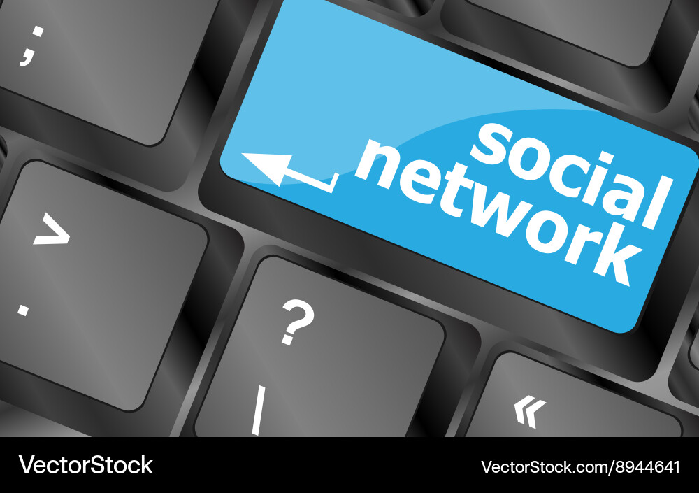 Social network keyboard key button keys Vector Image