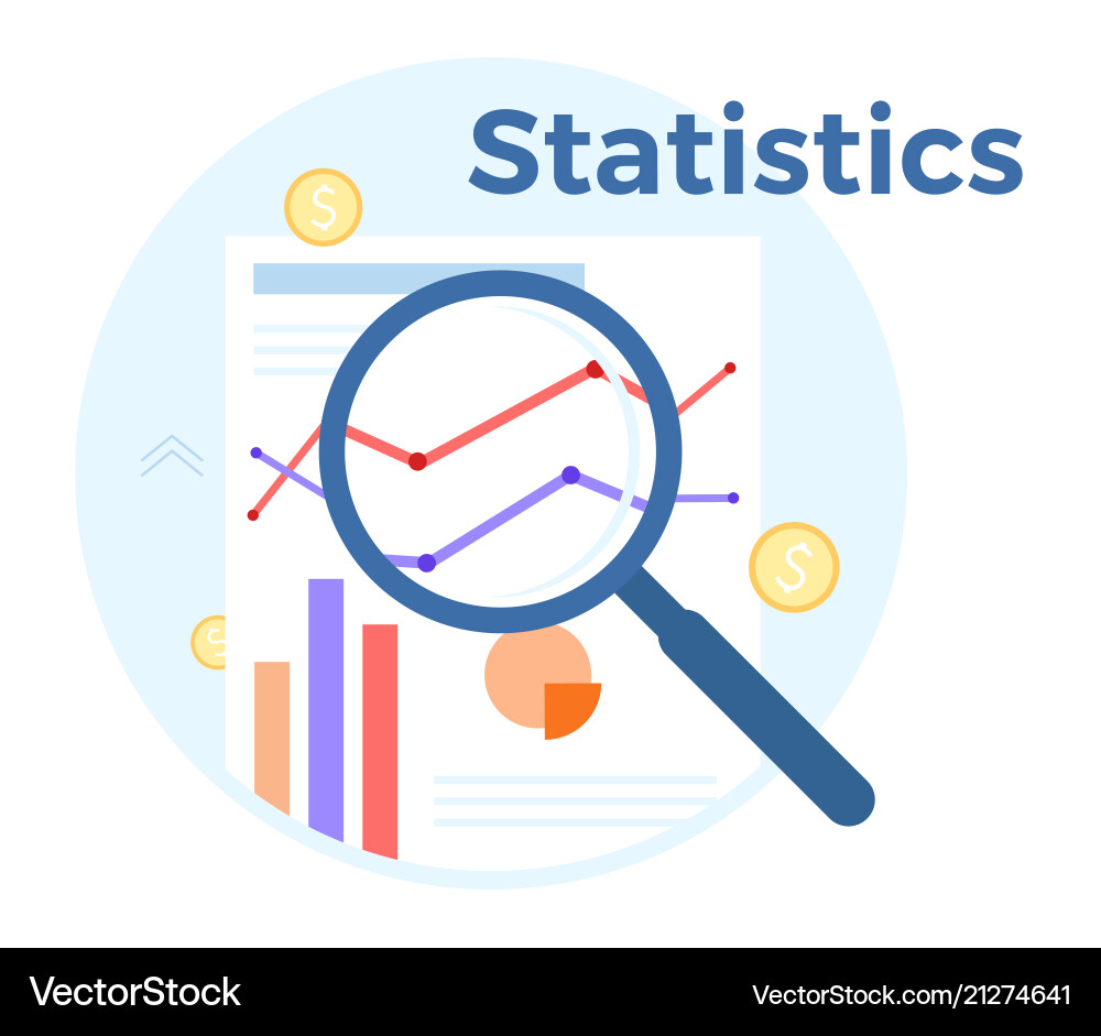Statistics analysis flat Royalty Free Vector Image
