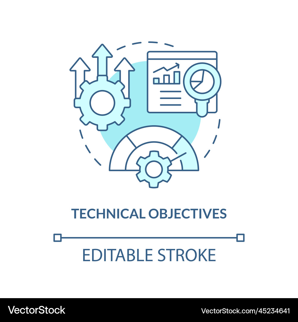 Technical objectives turquoise concept icon Technical objectives turquoise concept icon vector image