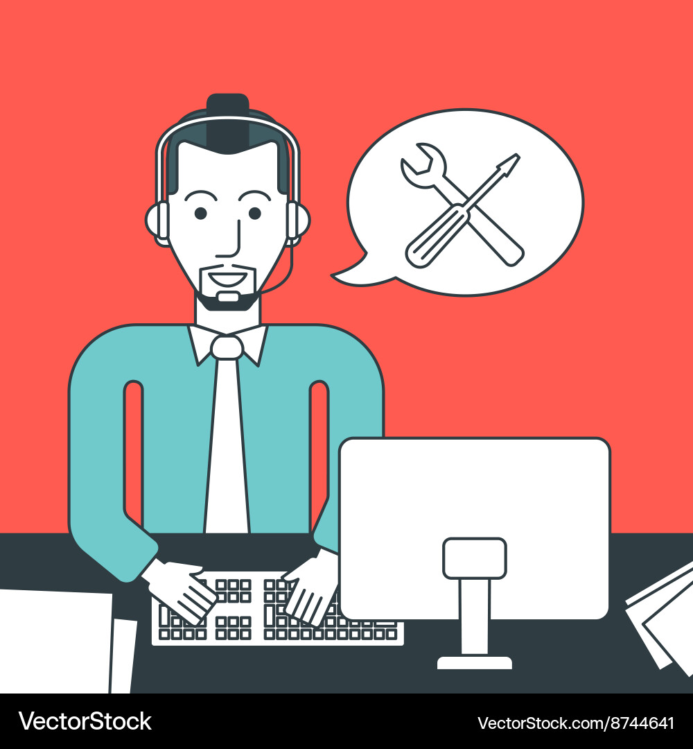 Technical support operator vector image