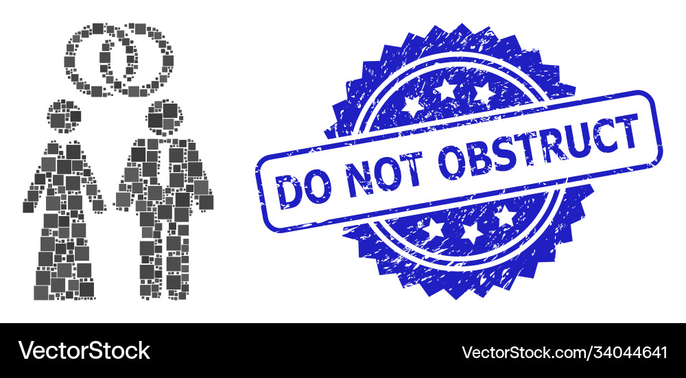 Textured do not obstruct seal and square dot Textured do not obstruct seal and square dot Vector Image