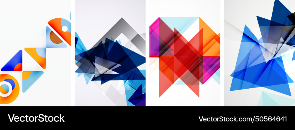 Triangle poster geometric background set Vector Image