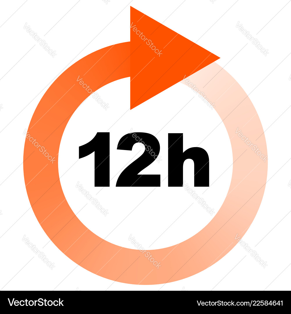 Turn around time tat icon with circular clockwise Turn around time tat icon with circular clockwise vector image