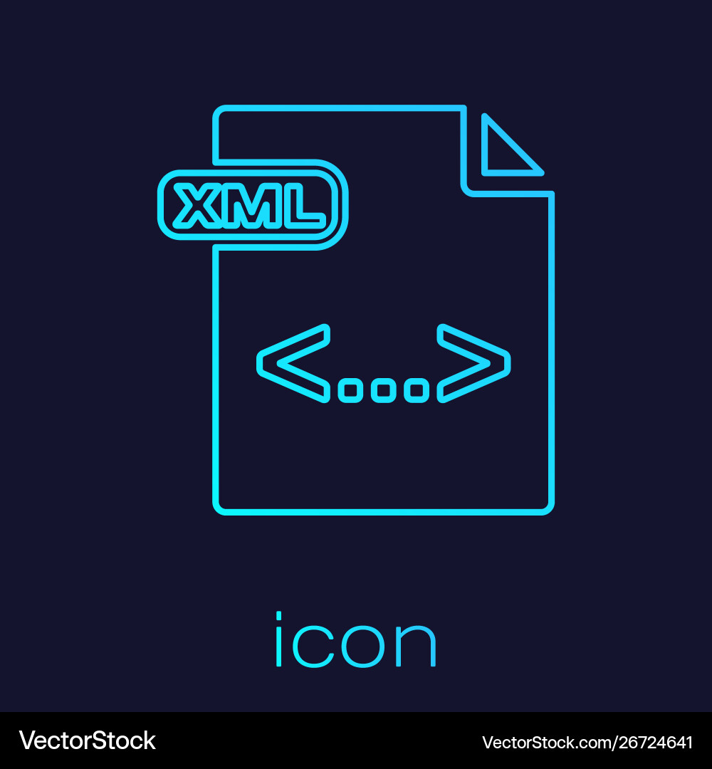 Turquoise line xml file document download Turquoise line xml file document download vector image