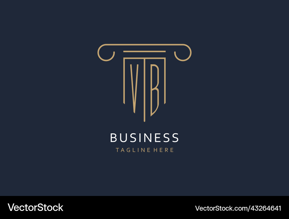 Vb initial with pillar shape logo design creative Vb initial with pillar shape logo design creative Vector Image