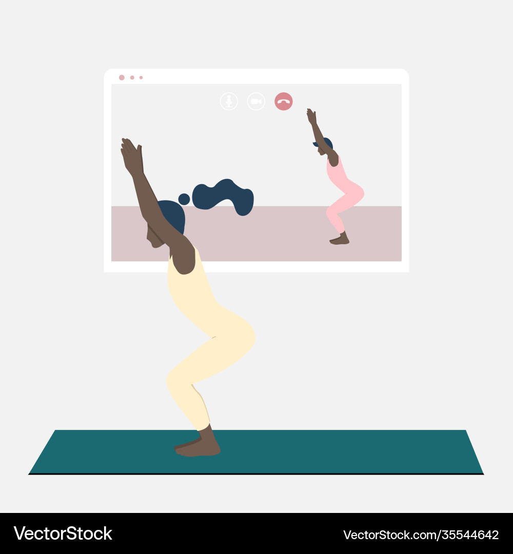 A young black woman standing in chair pose A young black woman standing in chair pose vector image