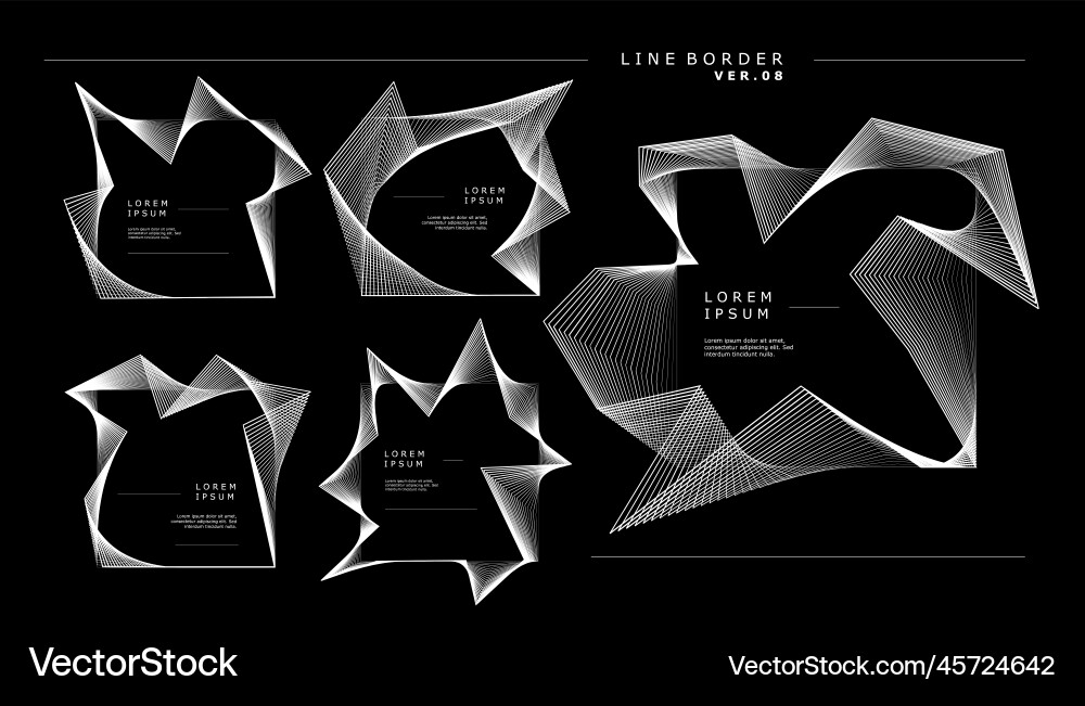 Abstract lines square border design template vector image