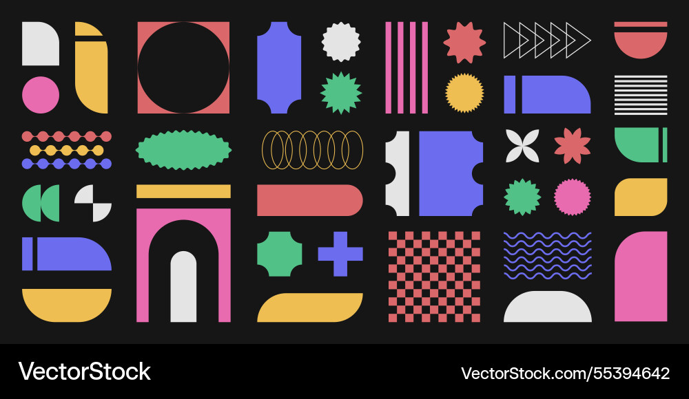 Abstract retro shapes basic brutal forms Abstract retro shapes basic brutal forms vector image