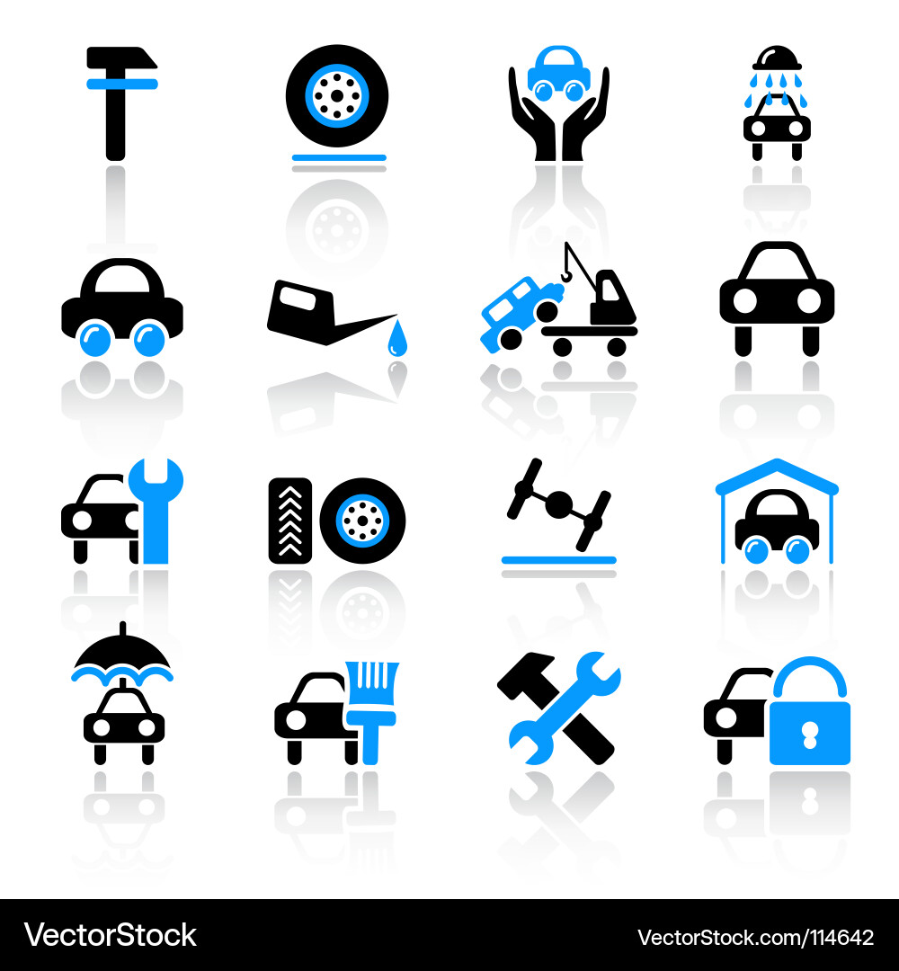 Car Service Icons Set Vector Image