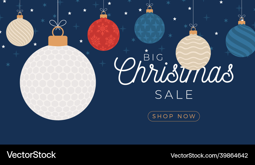 Christmas Golf Sale Banner Vector Image