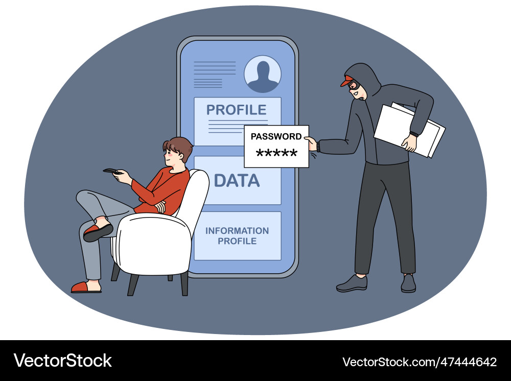 Cybercrime: Hacker Stealing Data vector image