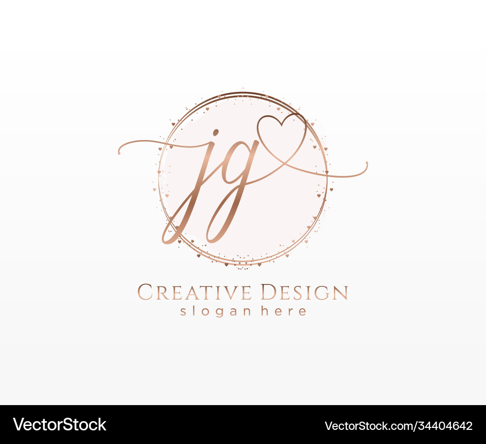 Elegant Initial JG Logo - Circle & Script vector image