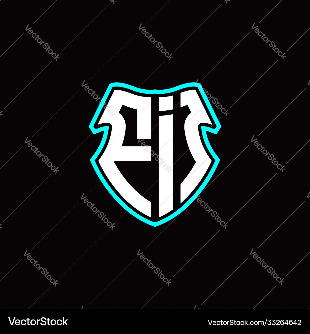 F i initial logo design with a shield shape F i initial logo design with a shield shape Vector Image