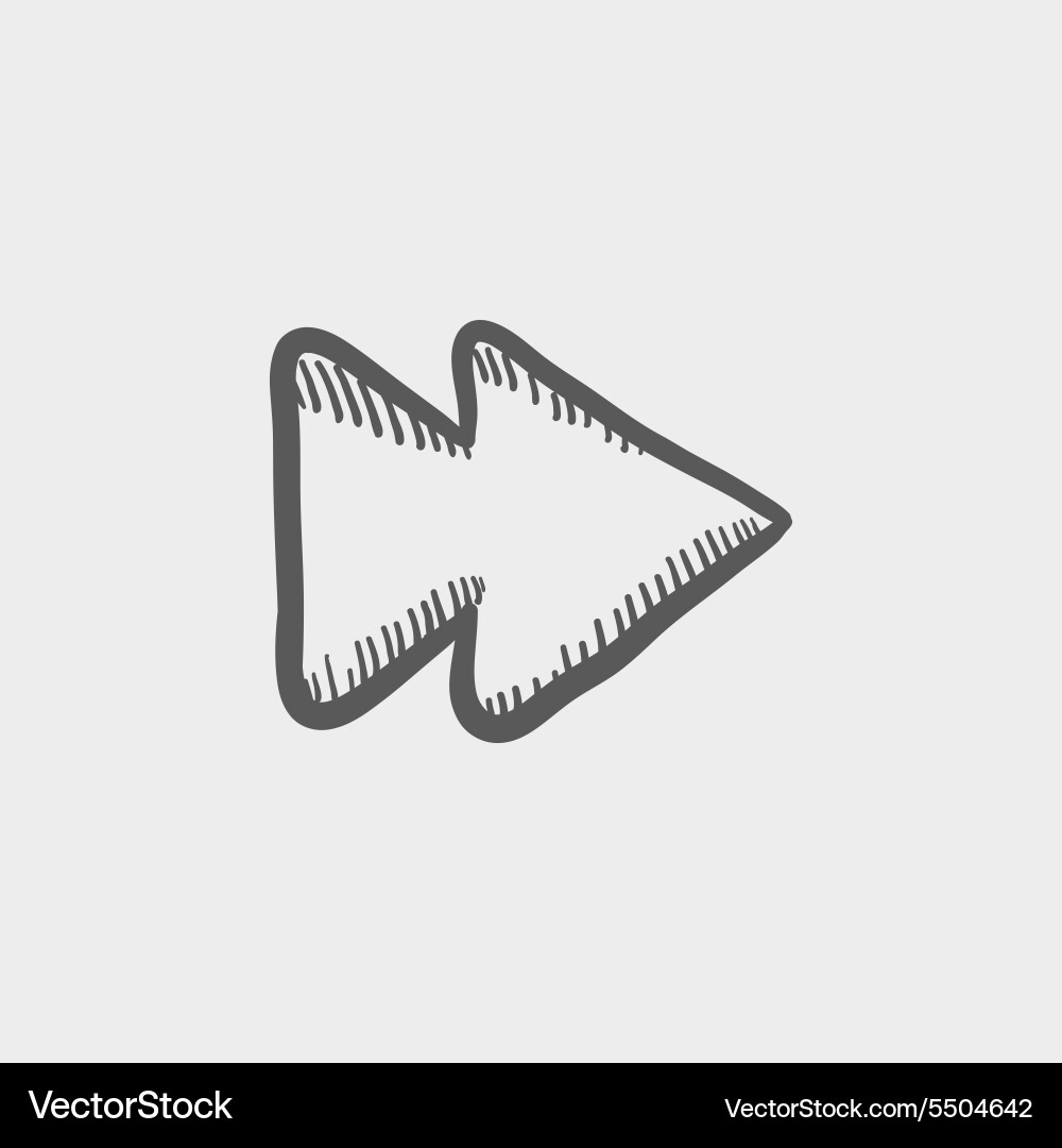 Fast Forward Skip Button Sketch Vector Image