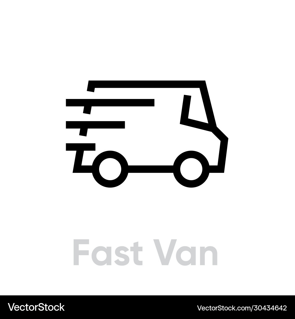 Fast van delivery truck icon editable line Fast van delivery truck icon editable line vector image