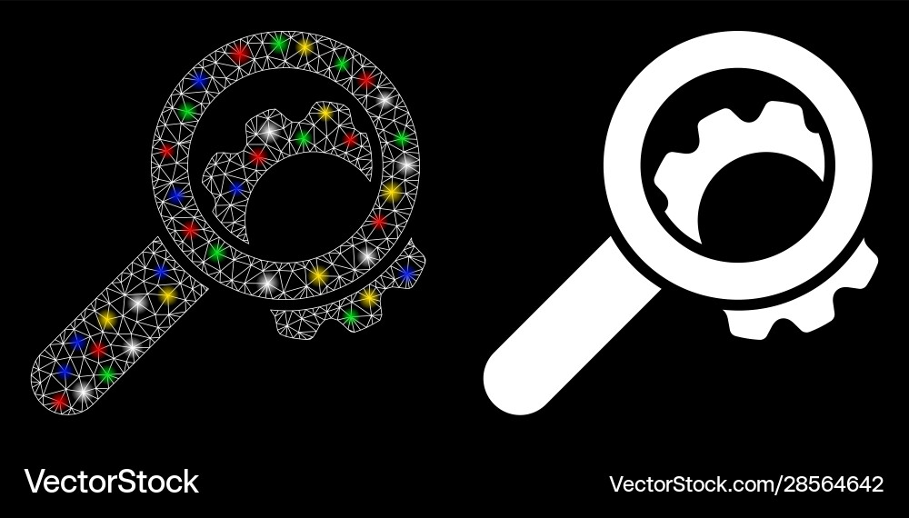 Flare mesh 2d view configuration gear icon Vector Image