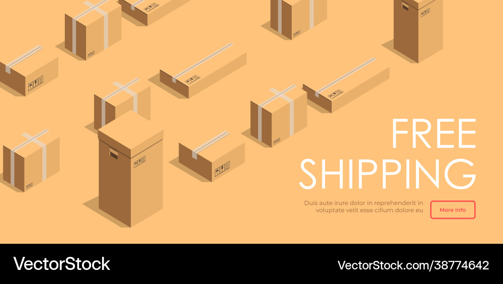 Free shipping and delivery on time logistics web vector image