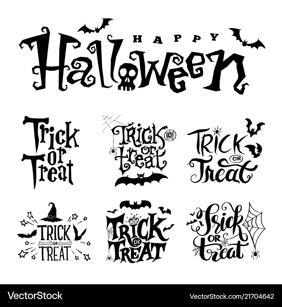 Happy Halloween Lettering Vector Image
