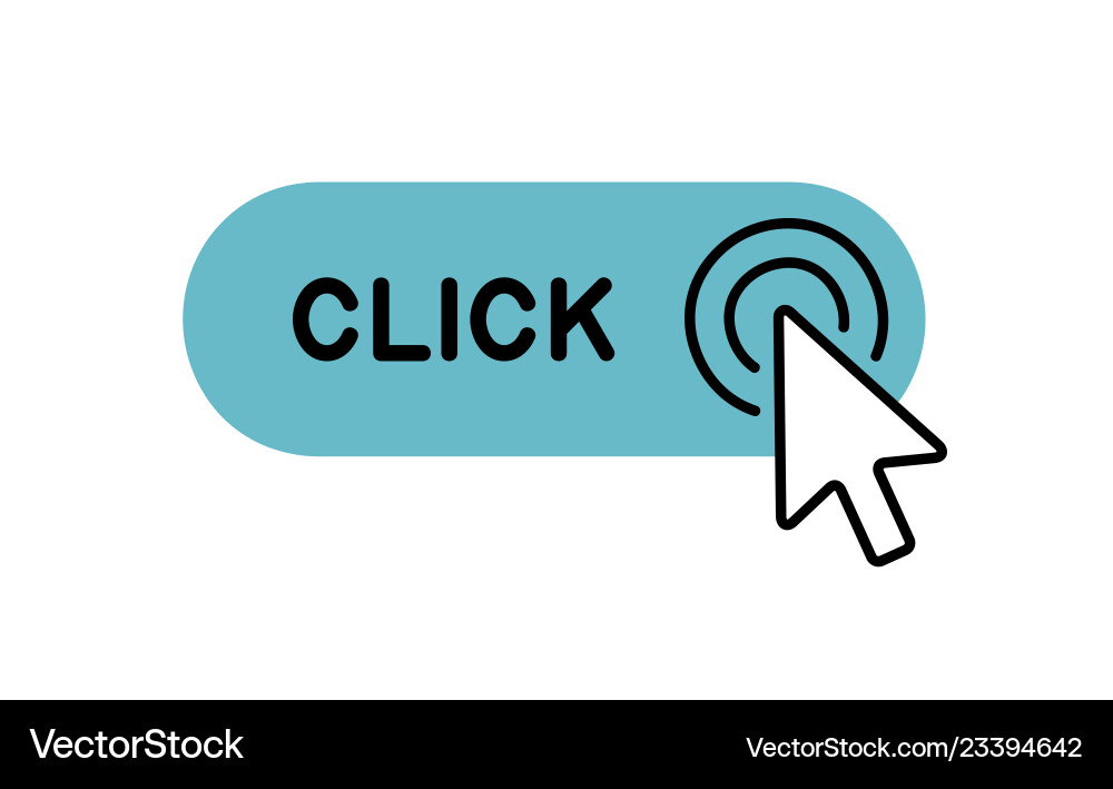 Klicken Sie auf Knopf mit Cursor Pointer vektorbild