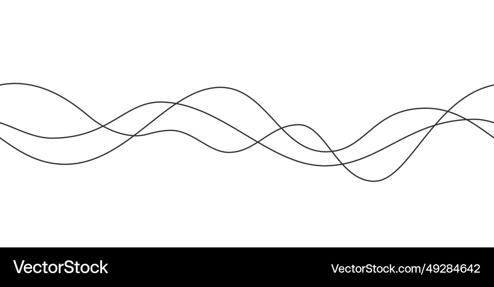 Line curve waves thin wavy seamless pattern Line curve waves thin wavy seamless pattern vector image