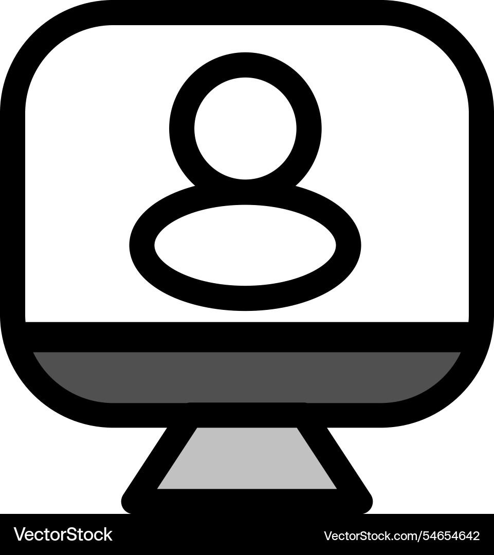 Monitor with an avatar representing distance Monitor with an avatar representing distance vector image