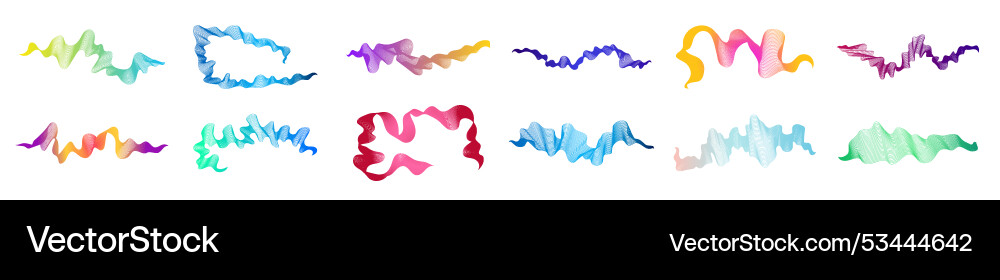 Set of abstract backdrops with multicolor waves Set of abstract backdrops with multicolor waves vector image