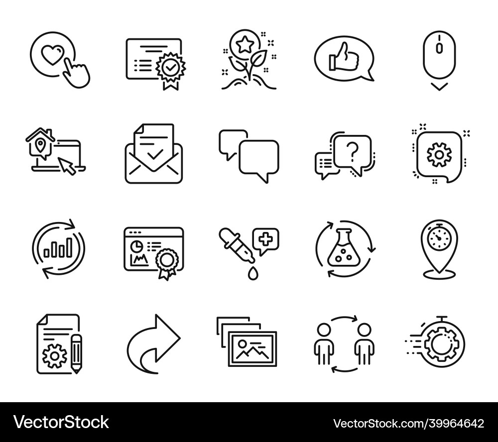 Set of workflow approved mail and timer Set of workflow approved mail and timer vector image