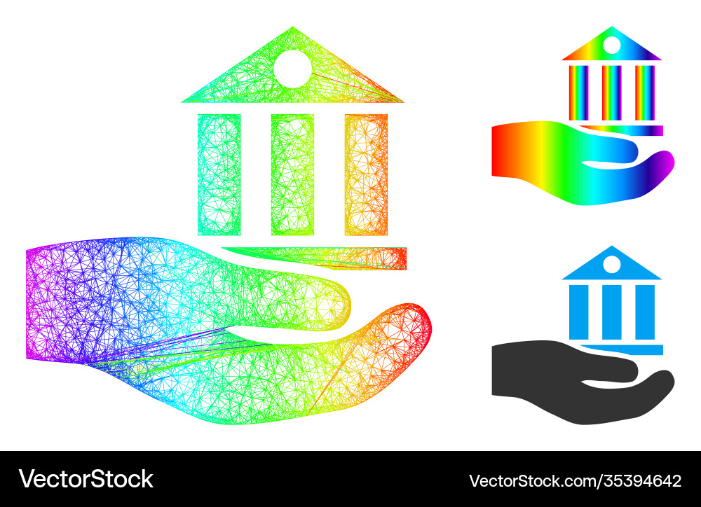 Spectral net mesh gradient bank service icon Spectral net mesh gradient bank service icon vector image