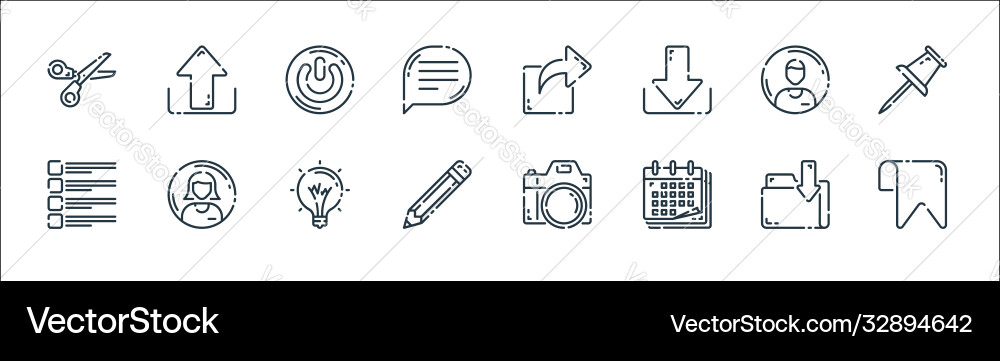 User interface line icons linear set quality User interface line icons linear set quality Vector Image
