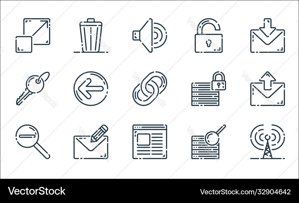 User interface line icons linear set quality Vector Image