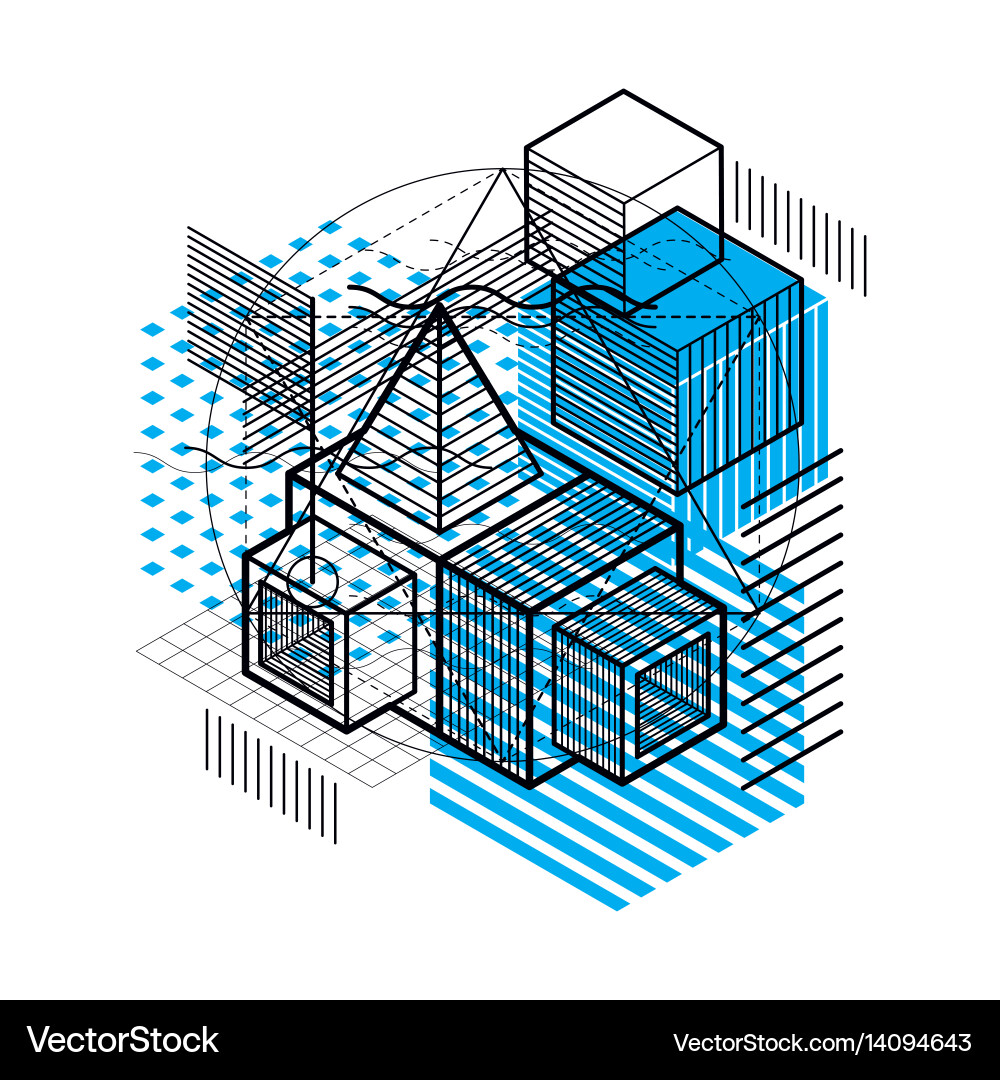 Abstract background with isometric lines vector image