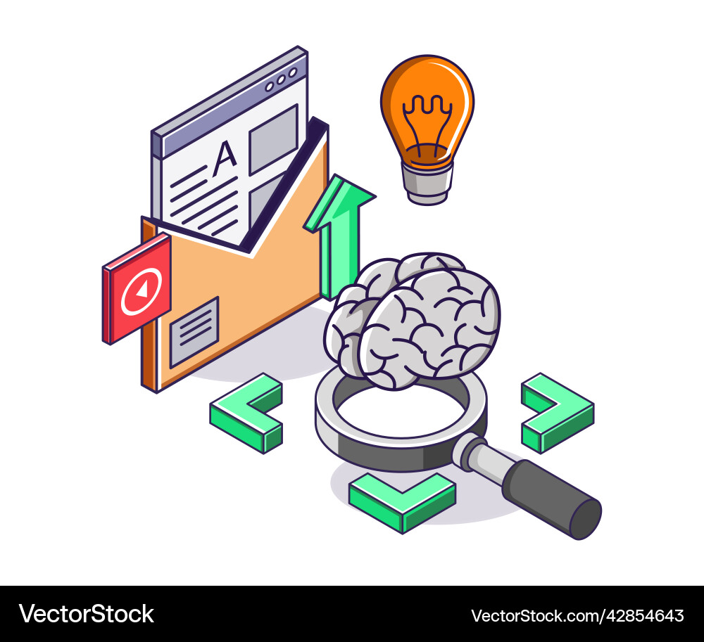 Artificial intelligence search for sending email Artificial intelligence search for sending email vector image