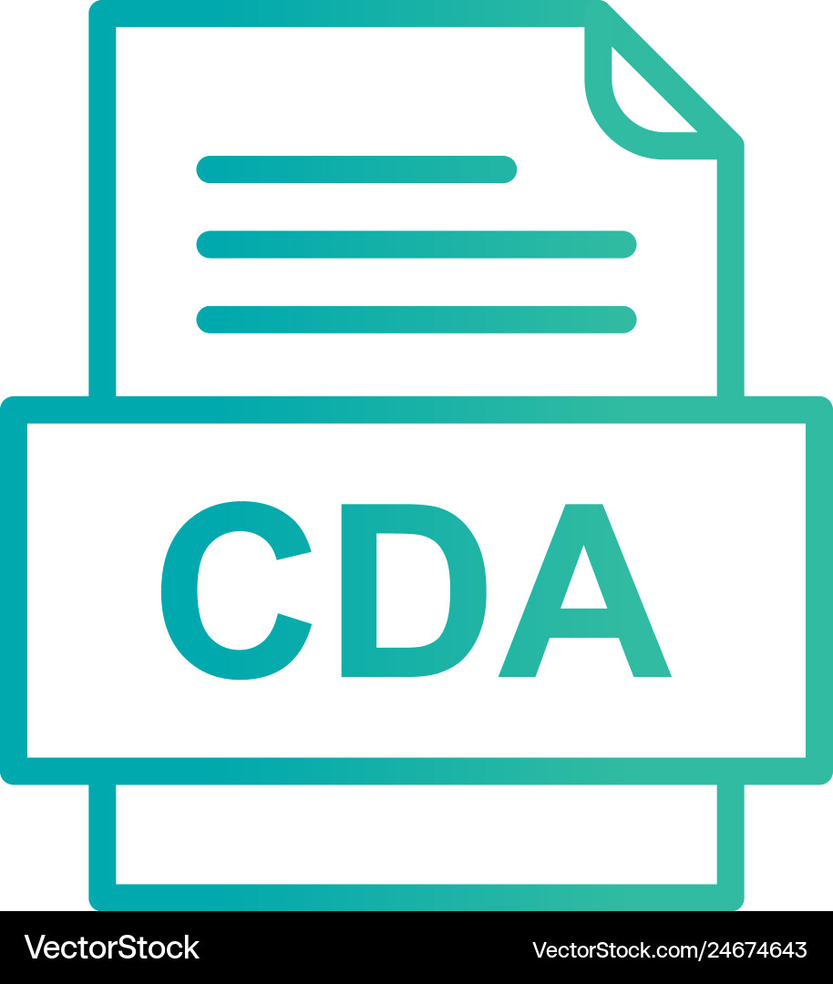 Cda file document icon vector image