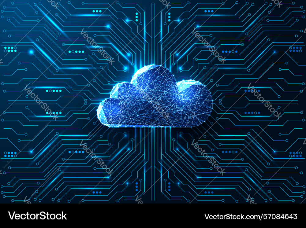 Cloud networking and big data storage Vector Image