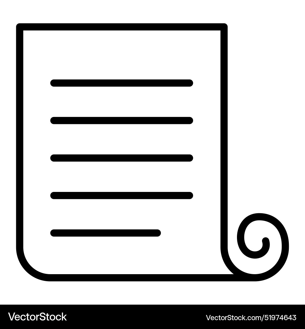 Document file paper icon in thin line style vector image