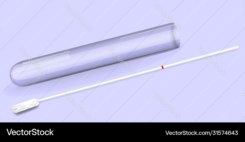 Empty test tube and swab sampletest result Empty test tube and swab sampletest result vector image