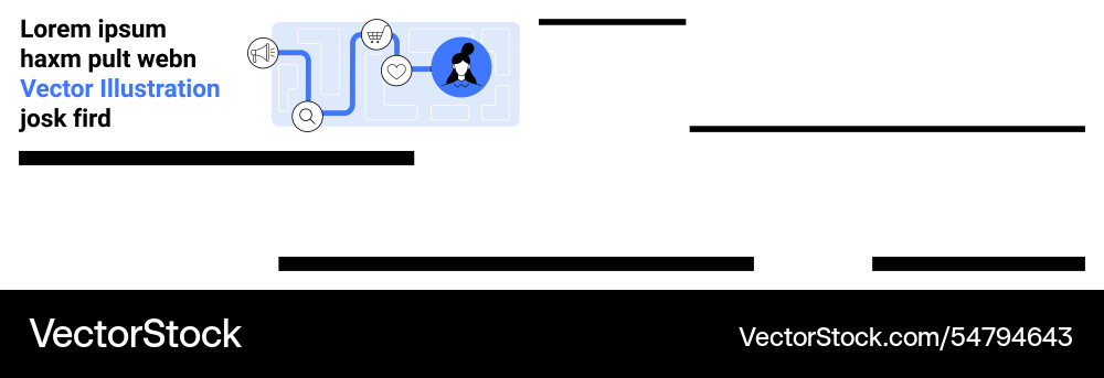 Flowchart with magnifying glass icons and user Flowchart with magnifying glass icons and user vector image
