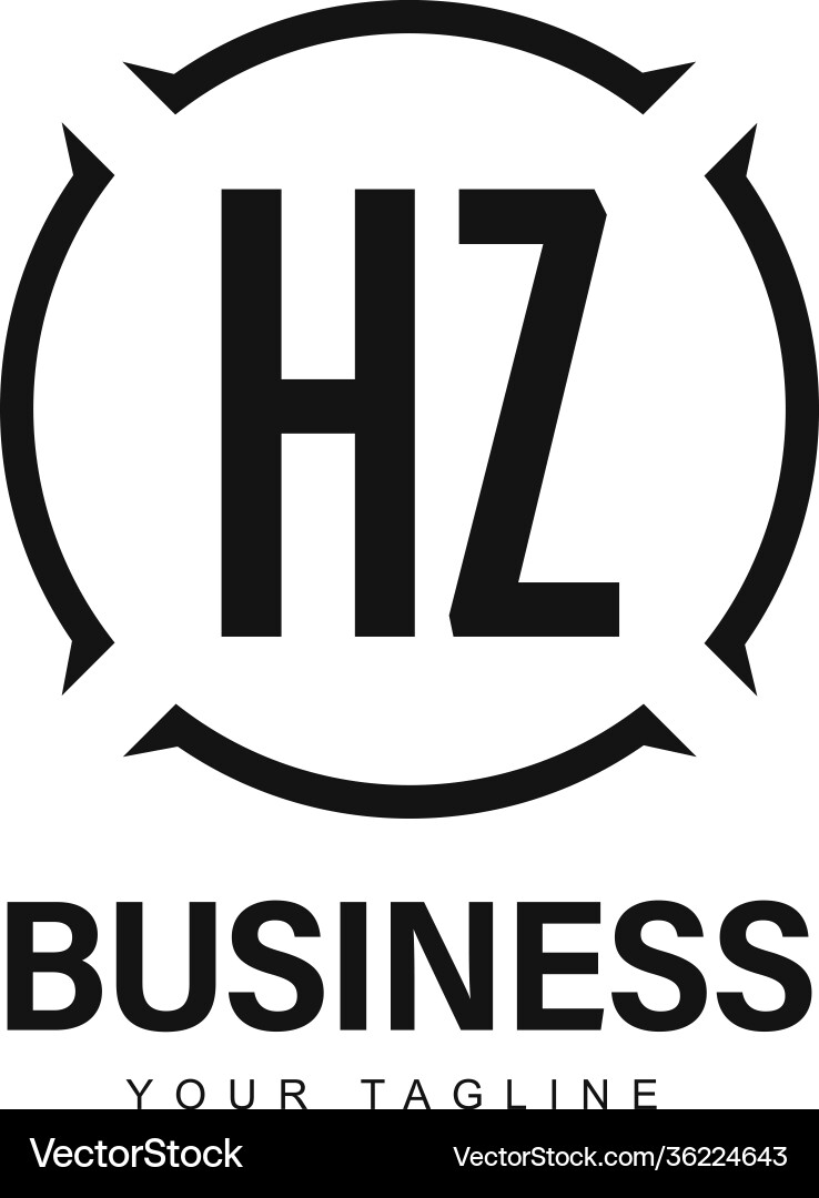 Hz initial a logo design with abstract style Hz initial a logo design with abstract style vector image