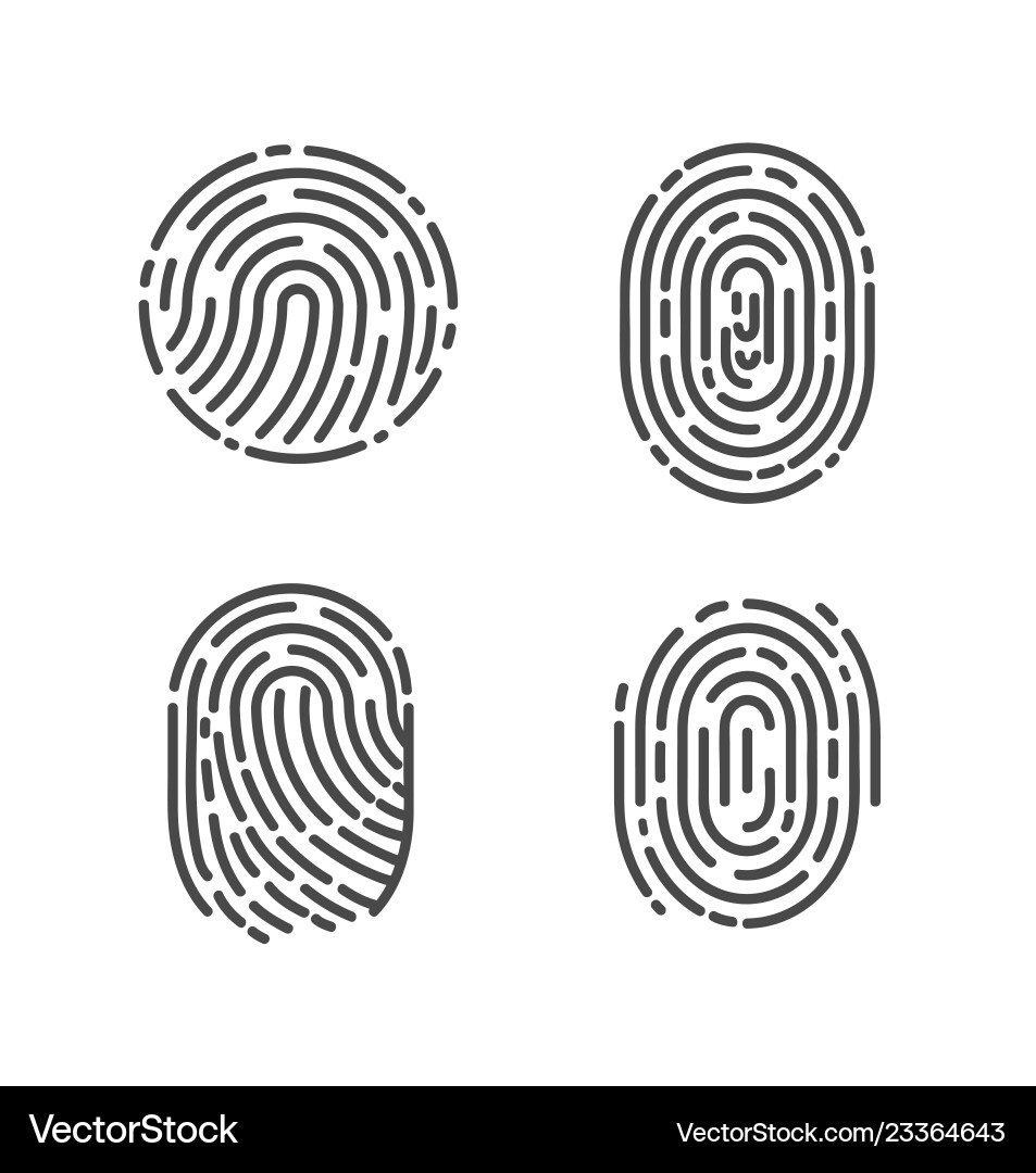 Identification fingerprints sketches set Identification fingerprints sketches set vector image