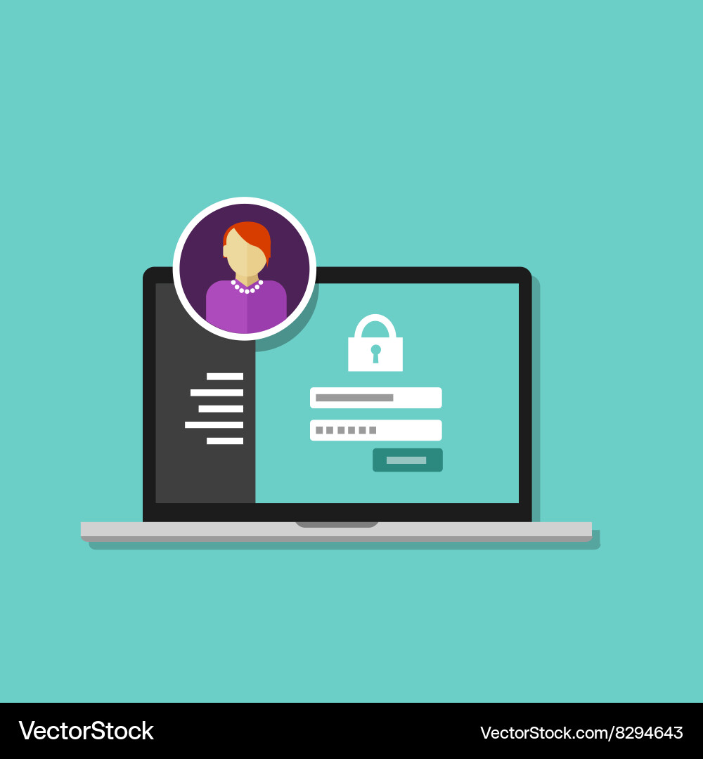 Login Security System Access vector image