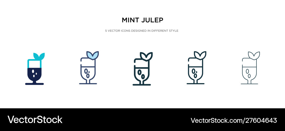 Mint Julep Icons - Multiple Styles vector image