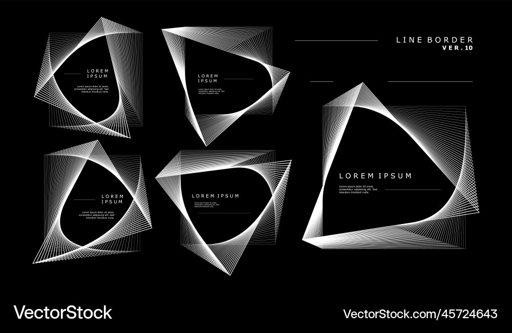 Modern blended lines abstract border design vector image